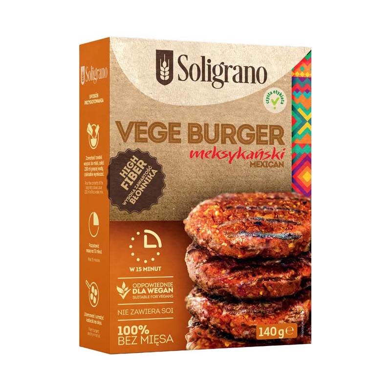 Soligrano vegán burger alappor mexikói ízesítésű